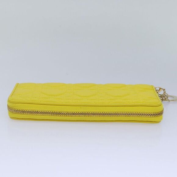 Dior Cannage Lady Yellow Leather Wallet (Pre-Owned) - Picture 4 of 16